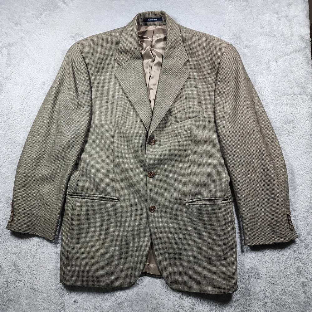 Ralph Lauren Blazer Mens 44R Brown Houndstooth Wool Tweed Sport Coat Canada